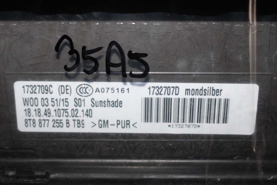 AUDI A5 SPORTBACK SZYBERDACH DACH 8T8877041E 8T8877049 8T8 877 041 E 8T FL LIFT DACH  8T8877041E 8T8877049 8T8877041E 8T8877049