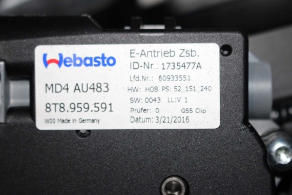 AUDI A5 SPORTBACK SZYBERDACH DACH 8T8877041E 8T8877049 8T8 877 041 E 8T FL LIFT DACH  8T8877041E 8T8877049 8T8877041E 8T8877049