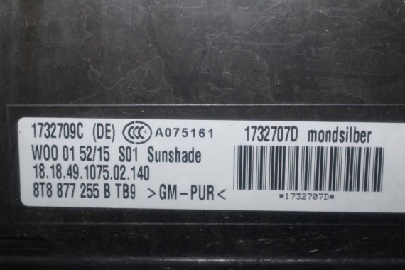 AUDI A5 SPORTBACK SZYBERDACH DACH 8T8877041E 8T8877049 8T8 877 041 E 8T FL LIFT DACH  8T8877041E 8T8877049 8T8877041E 8T8877049