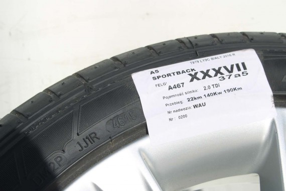 AUDI A4 A5 FELGI 18 cali OPONY KOŁA felga 8T0601025CA 8.5J*18H2 ET29 opona DUNLOP SP SPORT MAXX 245/40/18 93Y lato 8T0601025