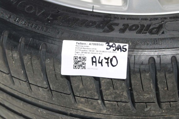 AUDI A4 A5 FELGI 18 cali OPONY KOŁA felga 8T0601025CA 8.5J*18H2 ET29 opona Michelin Pilot Sport 37 245/40/18 93Y lato 8T0601025