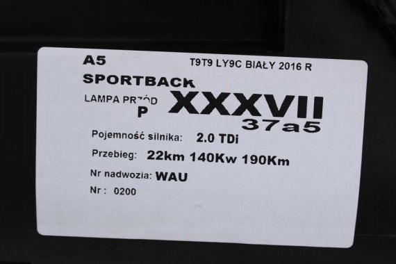 AUDI A5 LAMPY PRZÓD 8T0941005C 8T0941006C przednia lampa xenon 8K0941597E 4G0907697G 8T0941043C 8T0941044C 4G0907697F 8T0941005C