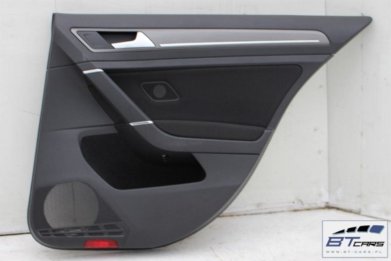 VW GOLF 7 VII BOCZEK BOCZKI DRZWI drzwiowe tapicerka 5G 5G4 KOMPLET BOCZKÓW CZARNY welur welurowe czarne podświetlane