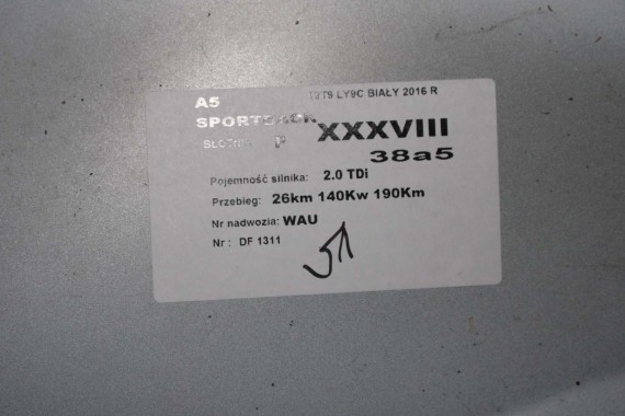 AUDI A5 LIFT PRZÓD 8T LY9C maska błotniki zderzak przedni błotnik T9T9 FL S-LINE 8T0823029 8T0821105 8T0821106 8T0853651 T9 Y9C