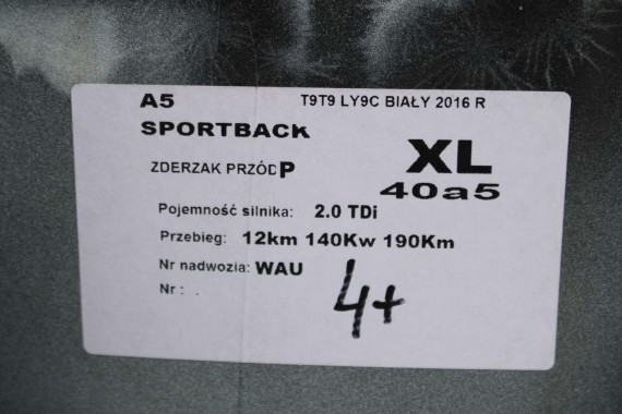 AUDI A5 LIFT PRZÓD 8T LY9C maska błotniki zderzak przedni błotnik T9T9 FL S-LINE 8T0823029 8T0821105 8T0821106 8T0853651 T9 Y9C