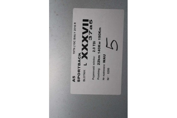 AUDI A5 LIFT PRZÓD 8T LY9C maska błotniki zderzak przedni błotnik T9T9 FL 8T0823029 8T0821105 8T0821106 8T0853651 T9 Y9C LY9C