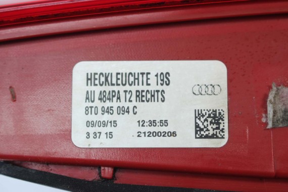 AUDI A5 SPORTBACK LAMPA TYŁ LAMPY TYLNE 8T8945095F 8T8945096F 8T0945093C 8T0945094C 8T8945095F 8T8945096F 8T0945093C 8T0945094C