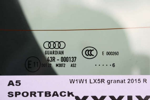 AUDI A5 SPORTBACK TYŁ ZDERZAK tylny + KLAPA BAGAŻNIKA 8T W1W1 LX5R 8K0971104AF 8T8807067 8T8807511D 8T8807521E 8T8827025 8T8