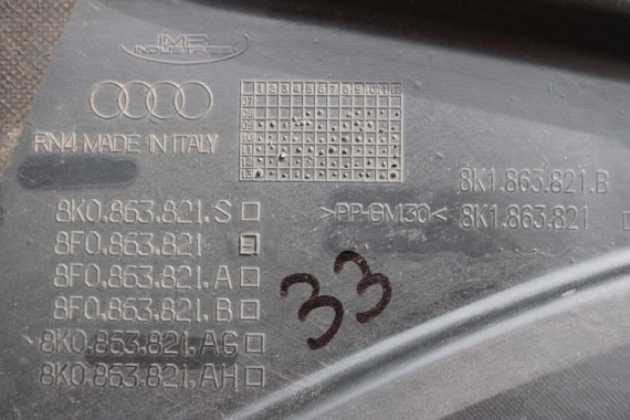 AUDI A4 A5 OSŁONA POD SILNIK SKRZYNI 8K1863821 8K1863821B SILNIKA 8K 8T 8K1863822S  8K1863822P FL LIFT 8K1 863 821 B 8K1 863 822