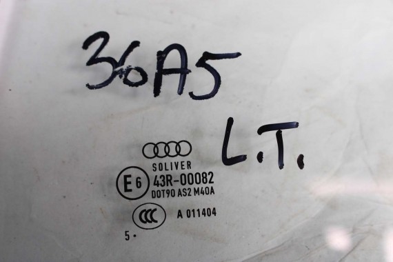 AUDI A5 SPORTBACK SZYBA DRZWI LEWE 8T8845205 tył 8T8 845 205 lewa tylna drzwiowa rok 2015 kolor E6 AS2 8T8 8T8845205A 8T8845205B