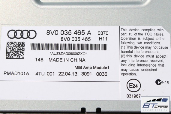 AUDI A3 SPORTBACK GŁOŚNIKI + WZMACNIACZ 8V0035465A B&O 8V 8V4035411A 8V0035399B 8V0035399C 8V0035397A 8V0035415B 8V4035382A BANG