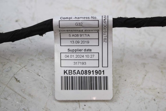 BMW 6 G32 LCi WIĄZKA instalacja zderzaka tył 5A089919 5A089917 9826949 9826784 elektryczna PDC Gran Turismo 9826784 9826949
