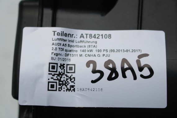 AUDI A4 A5 Q5 FILTR POWIETRZA OBUDOWA 8K0133837BN 8K0133835BR 8K0133835CD 8K0 133 837 BN 8K0133835 CD 8K 8T 8R LIFT 8K0133837BN