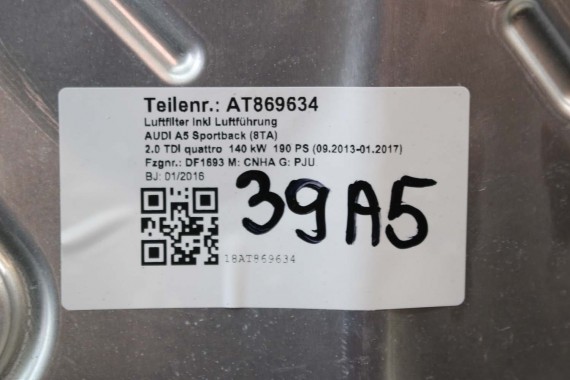 AUDI A4 A5 Q5 FILTR POWIETRZA OBUDOWA 8K0133837BN 8K0133835BR 8K0133835CD 8K0 133 837 BN 8K0133835 CD 8K 8T 8R LIFT 8K0133837BN