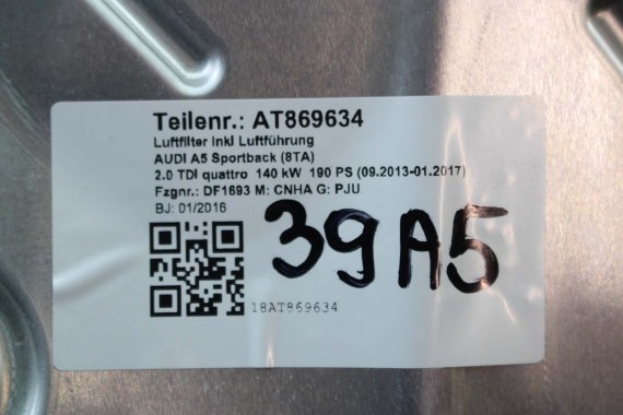 AUDI A4 A5 Q5 FILTR POWIETRZA OBUDOWA 8K0133837BN 8K0133835BR 8K0133835CD 8K0 133 837 BN 8K0133835 CD 8K 8T 8R LIFT 8K0133837BN