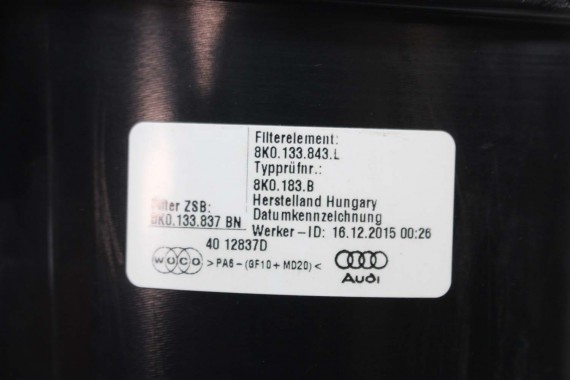 AUDI A4 A5 Q5 FILTR POWIETRZA OBUDOWA 8K0133837BN 8K0133835BR 8K0133835CD 8K0 133 837 BN 8K0133835 CD 8K 8T 8R LIFT 8K0133837BN