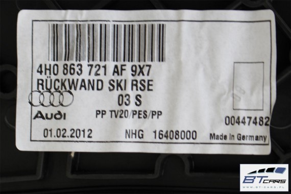 AUDI A8 TAPICERKA TYLNEJ ŚCIANY BAGAŻNIKA 4H0863721AF 4H0 863 721 AF 4H0863721AF 9X7 czarny soul 4H0863721AL 4H0863721 4H0863721