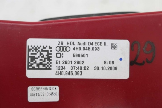 AUDI A8 LAMPA TYŁ TYLNA 4H0945093 4H0945094 d4 4H0945093 klapy 4H 4H0945093D 4H0945094D 4H0945093 4H0945094 4H0945093 4H0945094D