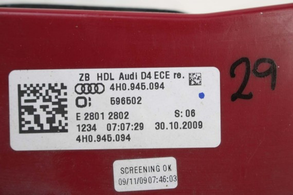 AUDI A8 LAMPA TYŁ TYLNA 4H0945093 4H0945094 d4 4H0945093 klapy 4H 4H0945093D 4H0945094D 4H0945093 4H0945094 4H0945093 4H0945094D