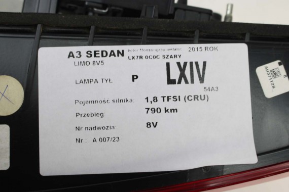 AUDI A3 SEDAN LAMPY TYLNE LED TYŁ USA 8V5945093C 8V5945094C 8V5945095C 8V5945096C 8V5 945 093 C 8V5945093J 8V5945094J 8V5945093C