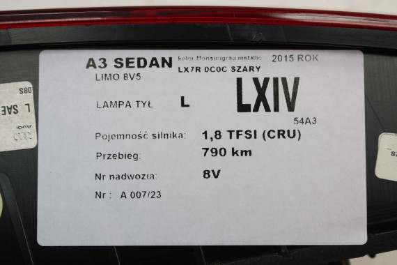 AUDI A3 SEDAN LAMPY TYLNE LED TYŁ USA 8V5945093C 8V5945094C 8V5945095C 8V5945096C 8V5 945 093 C 8V5945093J 8V5945094J 8V5945093C