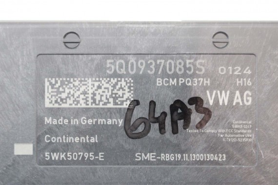 AUDI A3 STEROWNIK MODUŁ BORDNETZ BCM 5Q0937085S 5Q0937085L MOCY ZASILANIA Xenon Led 5Q0937085AC 5Q0937085AB 5Q0937085P 5Q0937085