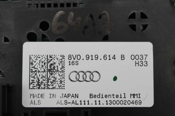 AUDI A3 ZESTAW MMI PANEL + MONITOR + CZYTNIK 8V0035844 8V0919603C 8V0919614B wyświetlacz ekran lcd 8V0035878 MIB Gen1 8V0035844