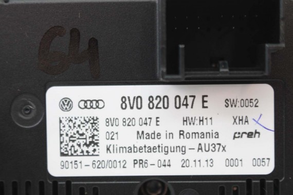 AUDI A3 PANEL KLIMATYZACJI CLIMATIC 8V0820047E klimy moduł sterownik nawiewu 8V0 820 047 E 8V0820047E 8V0820047C 8V0820047E 8V