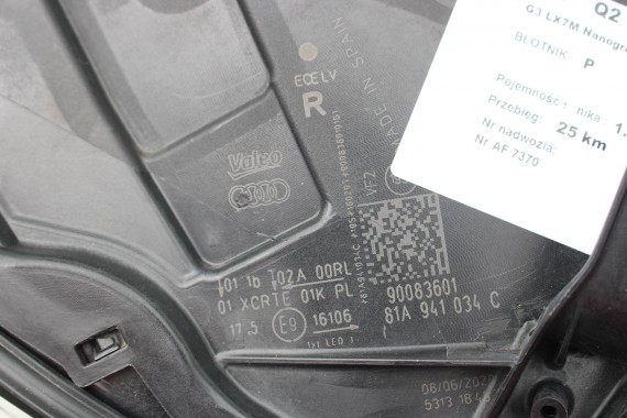 AUDI Q2 LAMPY PRZÓD lampa FULL LED 81A941033C 81A941034C 8S0907397C 7PP941572AF przednia 81A941773A 81A941774A 81A941773E L + P