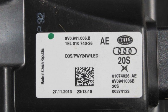 AUDI A3 LAMPY PRZEDNIE PRZÓD 8V0941005B 8V0941006B XENON LED 8V0941043B 8V0941044B 4G0907397P 8K0941597B 8V0941005B SEDAN USA