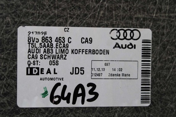 AUDI A3 SEDAN BAGAŻNIK PODŁOGA + BOCZEK 8V5863887R 8V5863888H 8V5863463C boczki tapicerki 8V5863887S 8V5863888K 8V5863463G 8V