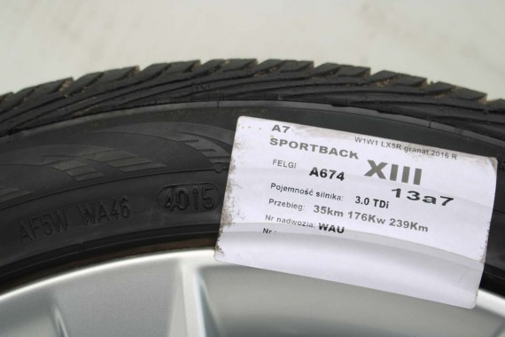 AUDI A7 FELGI 19 cali 4G8601025AD OPONY LATO KOŁA felga 8,5J*19JH2 ET32 opona CONTINENTAL 255/40/19 100H CONTIPROCONTACT A6 4G