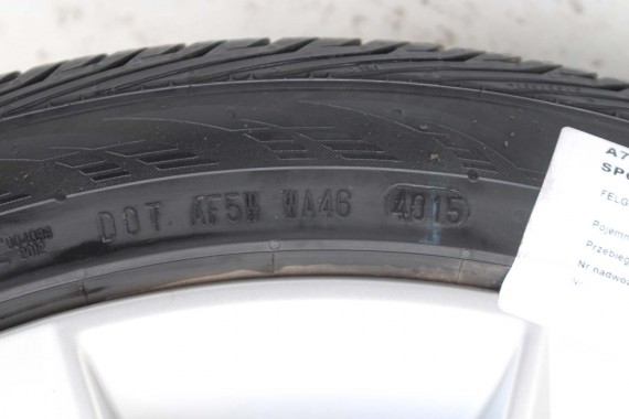 AUDI A7 FELGI 19 cali 4G8601025AD OPONY LATO KOŁA felga 8,5J*19JH2 ET32 opona CONTINENTAL 255/40/19 100H CONTIPROCONTACT A6 4G