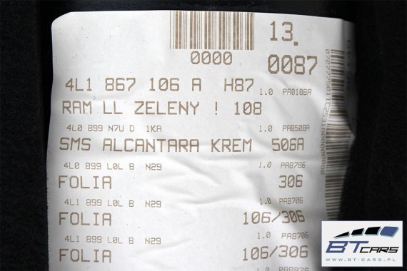 AUDI Q7 FOTELE KOMPLET FOTELI siedzeń siedzenia fotel tapicerka 4L skóra kolor beż wersja 5-osobowa
