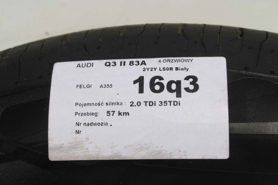 AUDI Q3 II FELGI 17 cali 83A601025F OPONY LATO KOŁA felga 83A601025 7J*17H2 ET40 opona LATO CONTINENTAL ECOCONTACT 215/65/17 99v