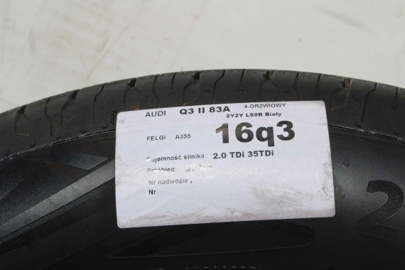 AUDI Q3 II FELGI 17 cali 83A601025F OPONY LATO KOŁA felga 83A601025 7J*17H2 ET40 opona LATO CONTINENTAL ECOCONTACT 215/65/17 99v