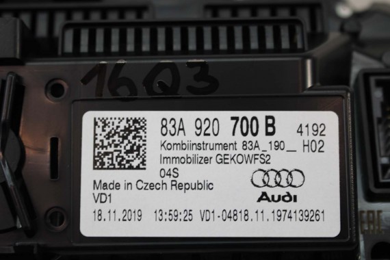AUDI Q3 ZEGARY LICZNIKI zegar 83A920700B Virtual Cockpit 83A920790D 83A 920 700 B 83A920700B 83A920700B 83A920700B 83A920700B II