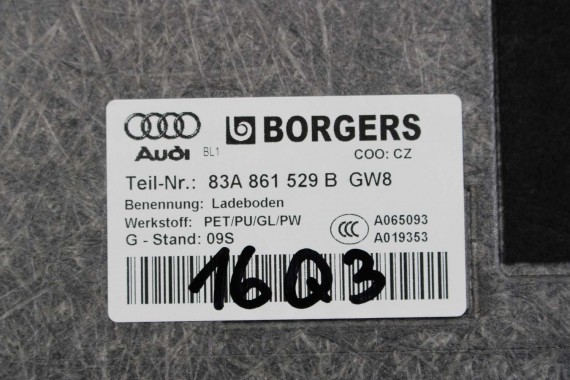 AUDI Q3 F3 BOCZEK DYWAN TAPICERKA BAGAŻNIKA 83A861529B 83A863879E 83A863880D boczki bagażnik tapicerka 83A864483B 83A 861 529