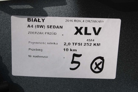 AUDI A4 8W PRZÓD maska błotniki zderzak pas przedni lampy wzmocnienie lampa FULL LED 2Y2Y LS9R Biały 8W0941033 8W0941034 T9 B9