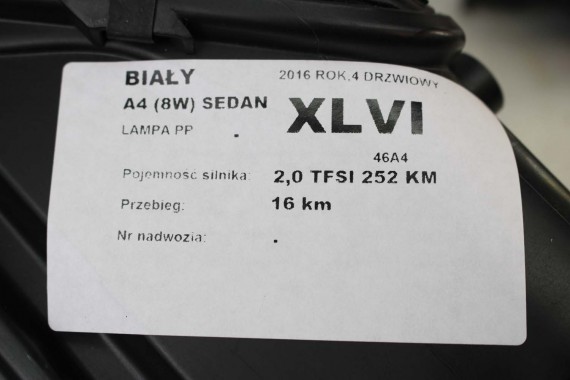 AUDI A4 8W PRZÓD maska błotniki zderzak pas przedni lampy wzmocnienie lampa FULL LED 2Y2Y LS9R Biały 8W0941033 8W0941034 T9 B9