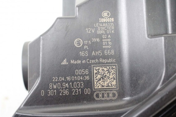 AUDI A4 8W PRZÓD maska błotniki zderzak pas przedni lampy wzmocnienie lampa FULL LED 2Y2Y LS9R Biały 8W0941033 8W0941034 T9 B9