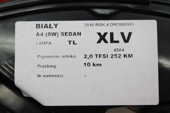 AUDI A4 8W SEDAN LAMPY LED TYLNE TYŁ 8W5945091C 8W5945092C 8W5945093C 8W5945094C 8W5 945 091 C lampa 8W B9 8W5945091B 8W5945092B