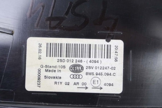 AUDI A4 8W SEDAN LAMPY LED TYLNE TYŁ 8W5945091C 8W5945092C 8W5945093C 8W5945094C 8W5 945 091 C lampa 8W B9 8W5945091B 8W5945092B