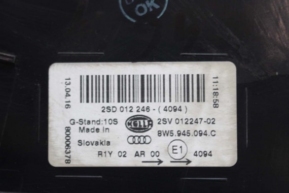 AUDI A4 8W SEDAN LAMPY LED TYLNE TYŁ 8W5945091C 8W5945092C 8W5945093C 8W5945094C 8W5 945 091 C lampa 8W B9 8W5945091B 8W5945092B