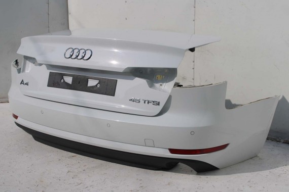 AUDI A4 SEDAN TYŁ ZDERZAK tylny + KLAPA BAGAŻNIKA 8W B9 2Y2Y LS9R biały ZESTAW KOMPLET 8W5827025 8W5807511 8W5807067 8W5807521