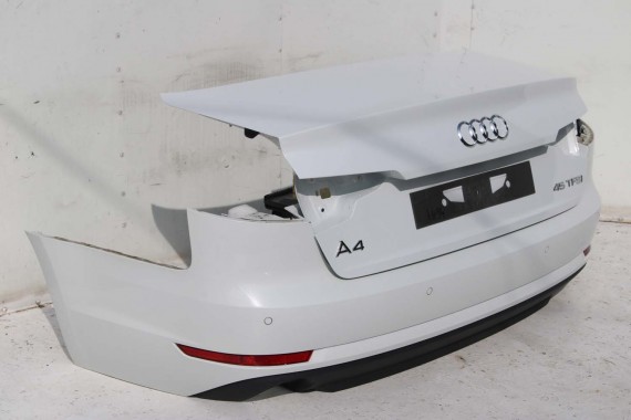 AUDI A4 SEDAN TYŁ ZDERZAK tylny + KLAPA BAGAŻNIKA 8W B9 2Y2Y LS9R biały ZESTAW KOMPLET 8W5827025 8W5807511 8W5807067 8W5807521