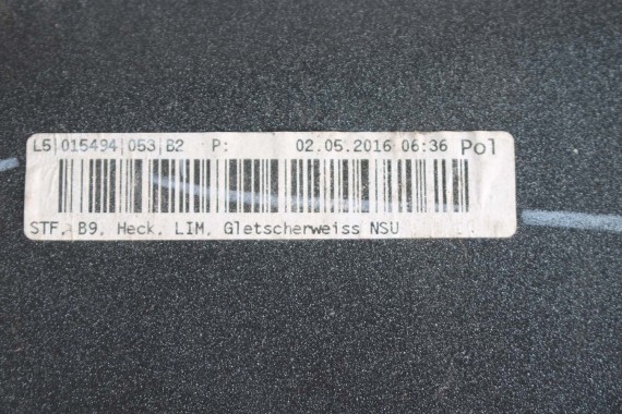 AUDI A4 SEDAN TYŁ ZDERZAK tylny + KLAPA BAGAŻNIKA 8W B9 2Y2Y LS9R biały ZESTAW KOMPLET 8W5827025 8W5807511 8W5807067 8W5807521