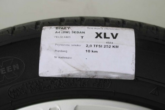 AUDI A4 A5 FELGI 17 cali OPONY KOŁA felga 8W0601025C 7.5J*17H2 ET38 8W opona 225/50/17 8W0601025C 8W0601025C 8W0601025 8W0601025