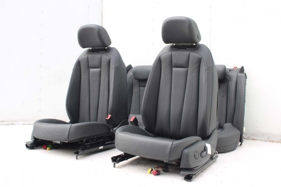 AUDI A4 8W SEDAN FOTELE KOMPLET FOTELI siedzeń siedzenia fotel tapicerka 8W5 8W skóra kolor czarny B9 fotele tapicerka czarna 8W