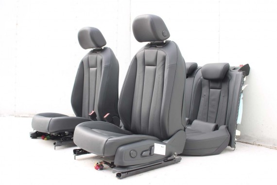AUDI A4 8W SEDAN FOTELE KOMPLET FOTELI siedzeń siedzenia fotel tapicerka 8W5 8W skóra kolor czarny B9 fotele tapicerka czarna 8W